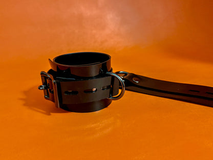 Bondage Wrist Cuffs Black PVC