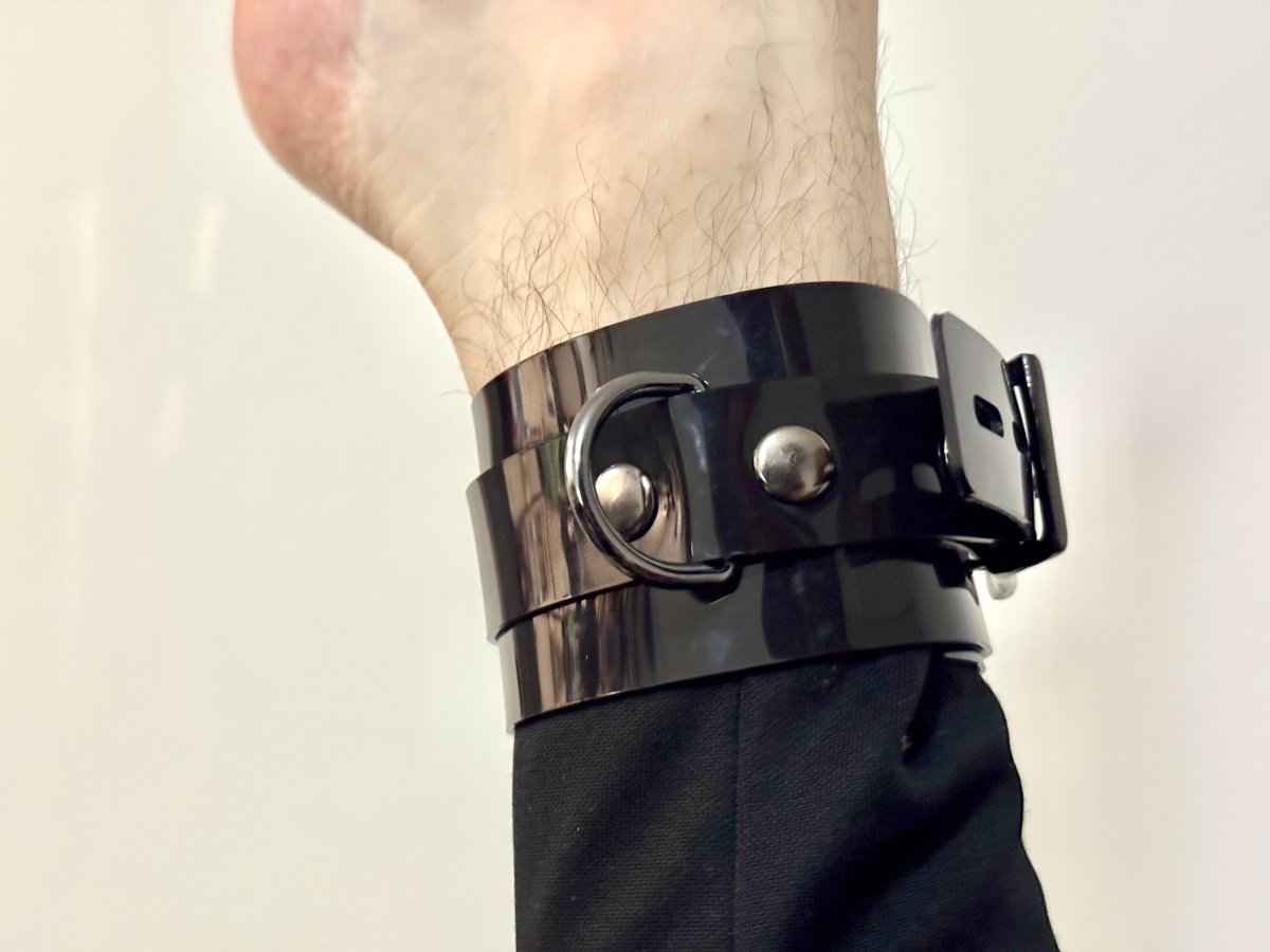 Bondage Ankle cuffs Black PVC