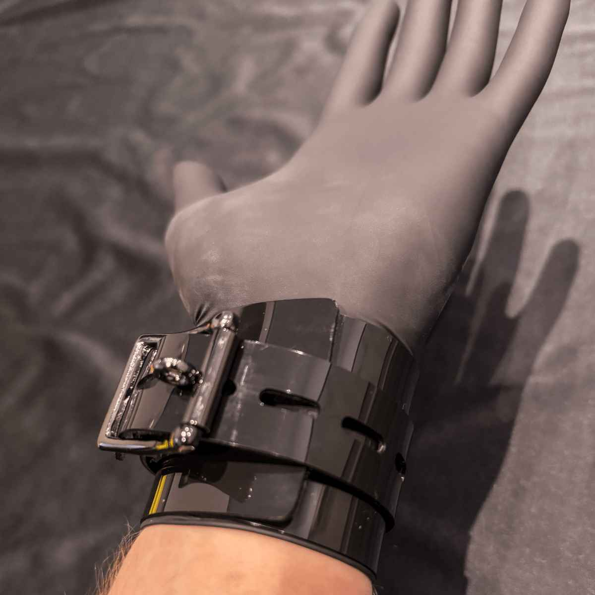 Bondage Wrist Cuffs Black PVC
